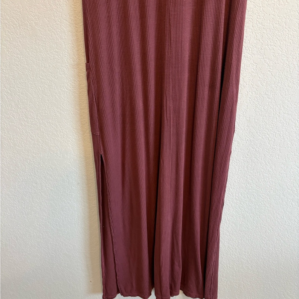 Baltic Born Mauve Ribbed Maxi Dress Medium Pockets Modest Boho Wedding Guest - Picture 13 of 13